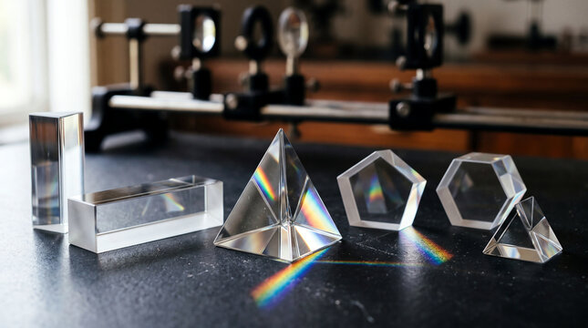 Optical Glass Prisms with Rainbow Light Dispersion
