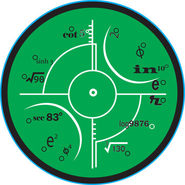 Green Mathematical Wall Clock Face with Creative Algebraic Equations and Trigonometric Formulas