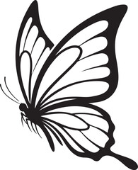 Detailed Monarch Butterfly Silhouette Vector Clip ArtElegant Black and White Butterfly Wing DesignIntricate Butterfly Line Art for Laser Cutting