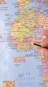 Togo on Map &ndash; Pencil Pointing Location