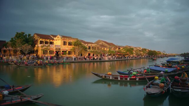 Hoi An town Vietnam timelapse