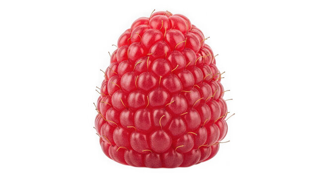 Fresh raspberry with vibrant red color and glossy surface