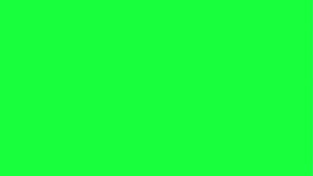 Dynamic black squiggle moving on bright green background