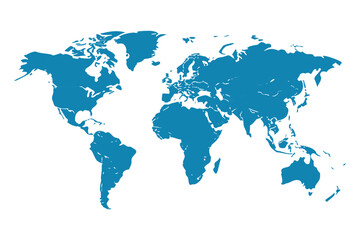 Obraz premium World Map with states isolated on a white background. Vector illustration of the map of the World. Vector
