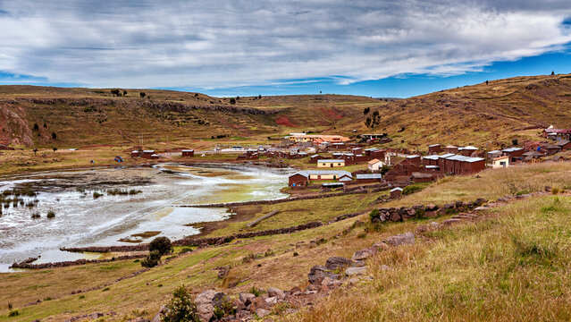 The landscape at Sillustani in Peru