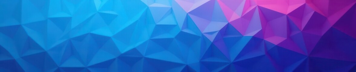 Obraz premium Blue triangular low-poly banner, textured backdrop, digital, angular
