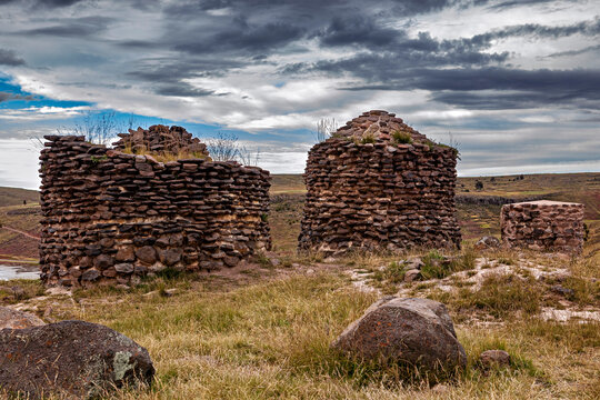 The chullpas of Sillustani near Puno, Peru