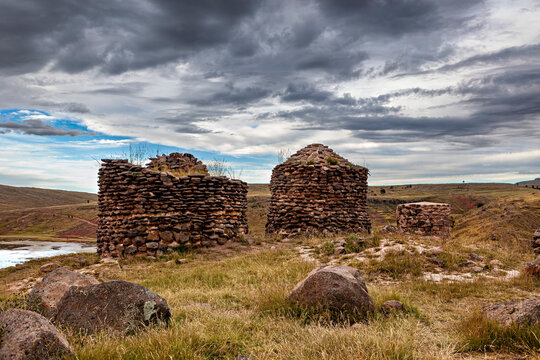 The chullpas of Sillustani near Puno, Peru