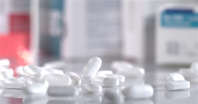 Super slow motion, Pharmacist Counter Slowmotion Tablet Cascade