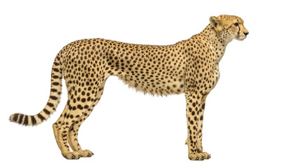 Beautiful African cheetah standing elegantly in profile, full length, looking right © Miguel