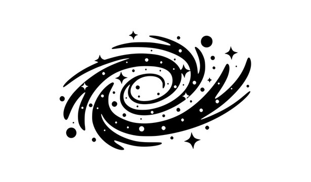 Galaxy silhouette icon spiral cosmic symbol vector illustration