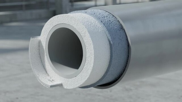 Medium shot showing foamed core multilayer pipe structure designed for superior insulation and lightweight strength in construction environments.