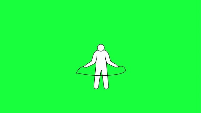 Person jumping rope on green screen for dynamic video project