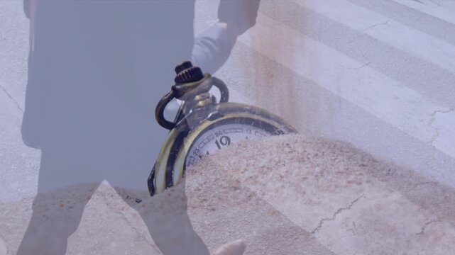 Mid section of two sportsmen shaking hands against white technology background