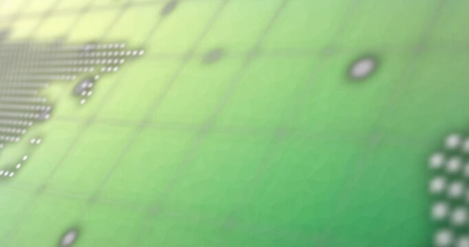 Animation of data processing on green background