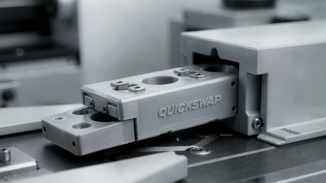 Medium shot showcasing quickswap 3Dprinted die insert designed for fast and easy profile changeovers in advanced manufacturing setups.