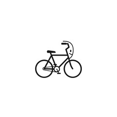 Fototapeta premium Bicycle illustration with handlebars and wheels.