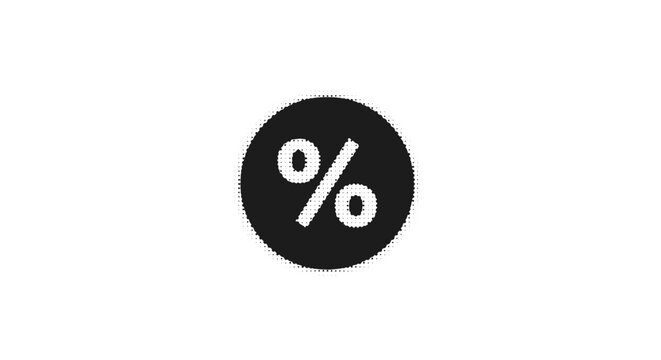 Simple Percent Sign in Black Circle Icon