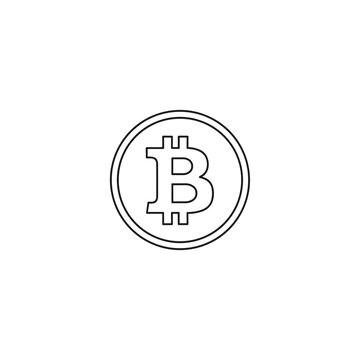 Bitcoin cryptocurrency symbol logo icon.