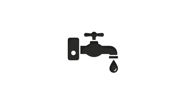 Dripping Water Faucet Icon - Water Conservation and Leak Symbol