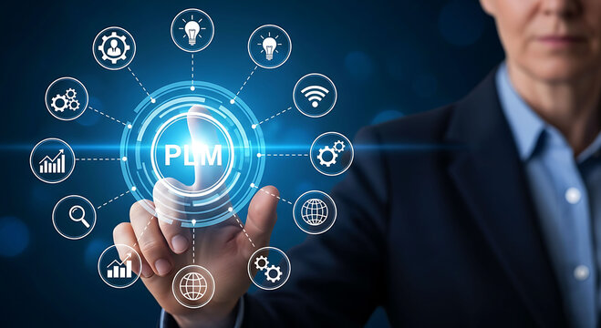 PLM Product Lifecycle Management Concept Business Technology Innovation Management