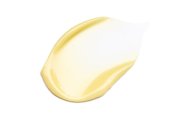glossy cream texture, light yellow brushstroke on a white background