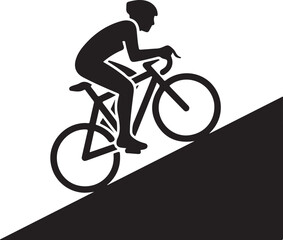 Obraz premium Cycling, bicycle, bike rider, cyclist silhouette, black icon, vector graphics