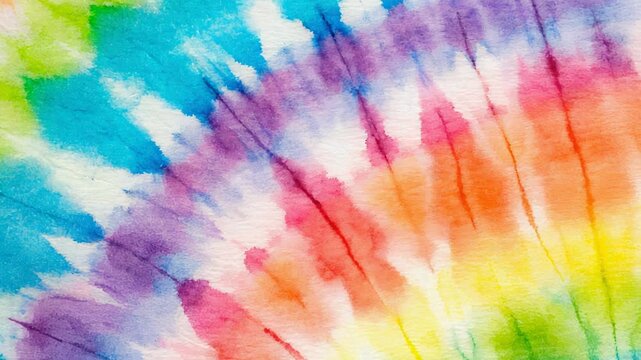 Vibrant Watercolor Tie Dye Fabric Texture, Colorful Pattern, Abstract Dyeing Background, Artistic Textile Design, Fluid Art Composition