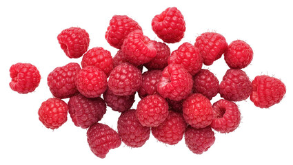 Vibrant and juicy red raspberries piled together, fresh and sweet for healthy eating © Nuria