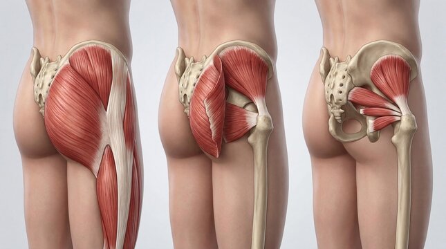 Anatomical comparison of gluteus maximus medius and minimus muscle