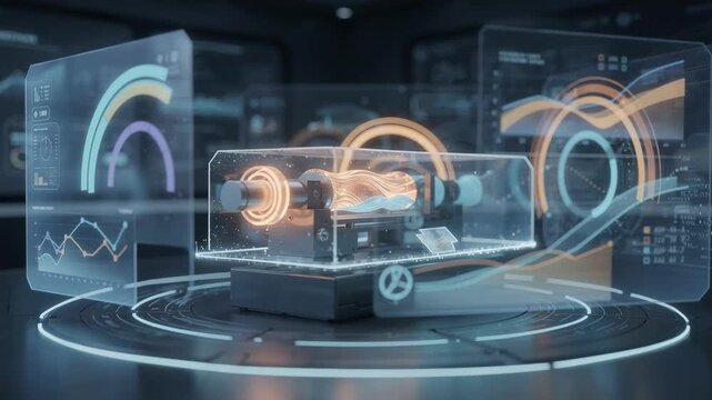 Medium shot of a digital twin extrusion dashboard featuring predictive alerts and throughput analytics for proactive maintenance and enhanced production efficiency.