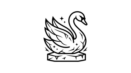 Fototapeta premium Elegant Black and White Swan Vector Design