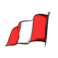 artistic handdrawn peru flag illustration