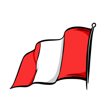 artistic handdrawn peru flag illustration