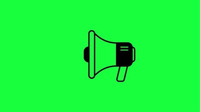 Megaphone announcing important message on bright green background