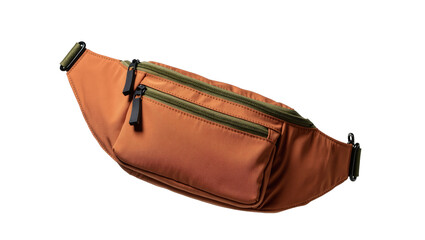 Modern orange fanny pack with multiple zipper compartments for active travel and fashion © Pablo