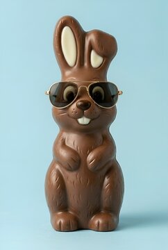 Portrait cr&eacute;atif et rigolo d'un lapin en chocolat pour une campagne de P&acirc;ques originale.