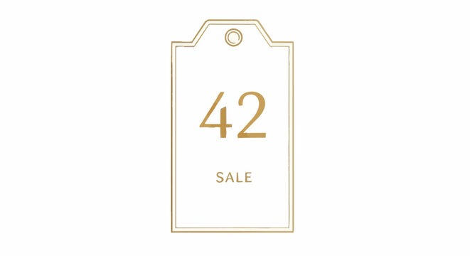 A high quality 4k hd professional commercial stock image of a sale tag with 42 percent off for marketing background template