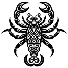 Fototapeta premium Scorpion tattoo design tribal style bold black 