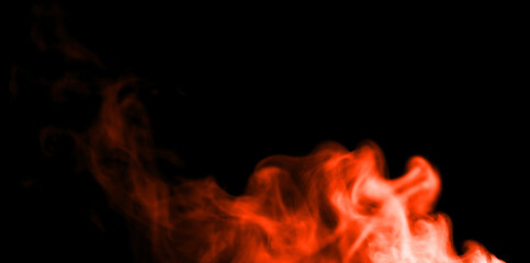 Obraz premium Abstract red smoke or dust particles swirling in dark background, dynamic flowing motion with glowing intensity, soft fluid texture, high speed capture, dramatic energy, fire-like atmosphere