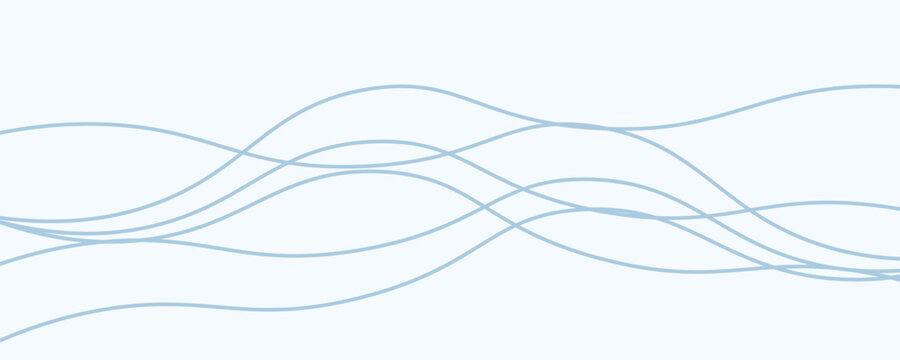 Digital graphical abstract background set. Curved thin wavy line background for artist. Flowing wavy stroke elements on white page. Thin line wavey background on isolated white background.