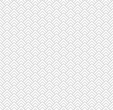 Seamless chevron pattern, repeating V-shaped lines, thin gray outline, minimal geometric vector background, monochrome, clean grid layout, tileable design