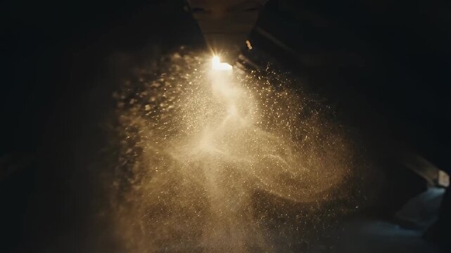 Mysterious Light Beam Illuminating Darkness - A Captivating Visual.