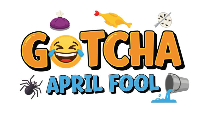 April fool's day gotcha emotive emoji graphic design