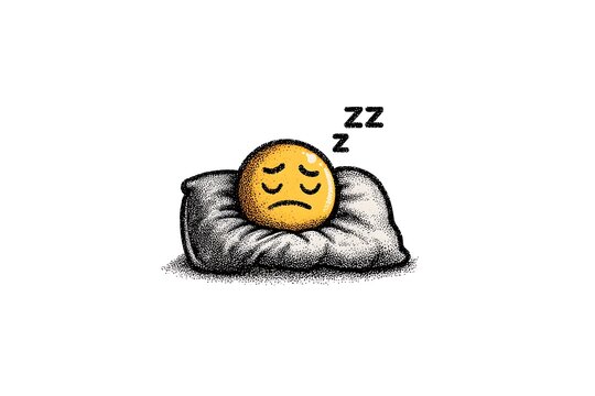 Animated emoji with ZZZs and closed eyes high resolution picture