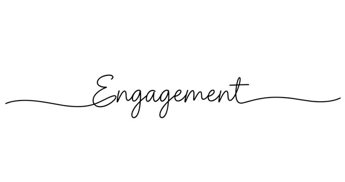 Elegant engagement script text with flourishes. No editable strokes