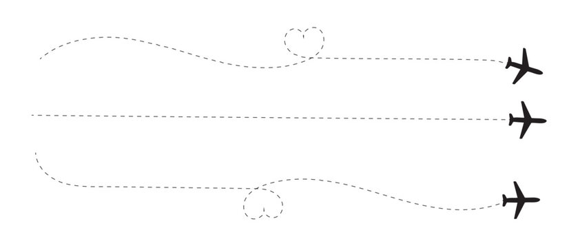 The flight path of the aircraft from the point of location along the dotted line.