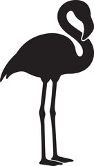 Obraz premium Minimalist Flamingo Silhouette Collection - Tropical Bird Vector Poses, Exotic Wildlife Icons for Logo and Design