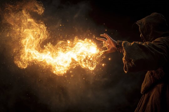 glowing fireball spell in wizard duel