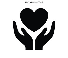 Fototapeta premium Hands cradling a heart shape a symbol of care and love silhouette